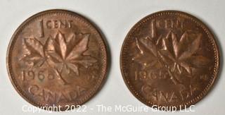 (2) 1965 Canadian Cents.  See Consignor notes. You decide