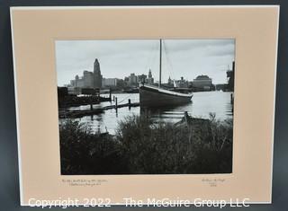 1938 B & W Photo of the South Side of the Baltimore Harbor taken by William A. Hoyt