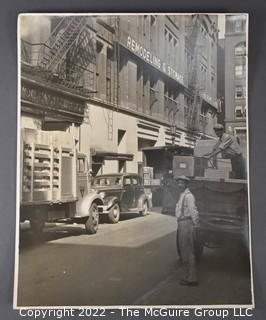 Vintage Large Format 11 x 13.5" B & W Streetscape Photo.  Stamped Arthur Gray Estate on Verso