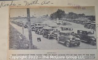 September 15, 1930 B & W Press Photo of auto traffic leaving Chicago.  