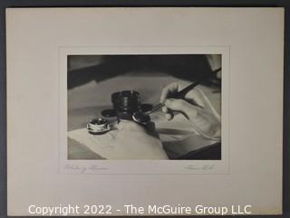 1930's B & W Photo titled "Polishing Lenses" by Louis Luh