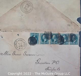 1881 Postmark/Stamps with Valentine's Day Card inside 