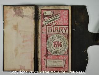 Three (3) Daily Diaries Dated 1911, 1916 and 1918 in Covers