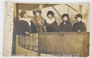 Victorian Real Photo Post Card of Women on Ship