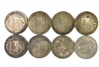 Coin: Eight (8) British Half Crowns