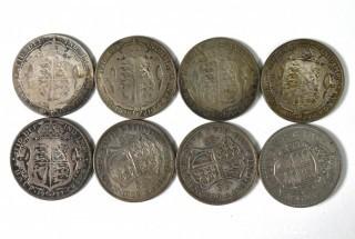 Coin: Eight (8) British Half Crowns