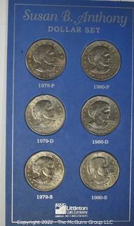 Coins: Complete 2 Year Uncirculated Set of Susan B. Anthony U.S. Dollar Coins. 1979-1980. P,D,S  