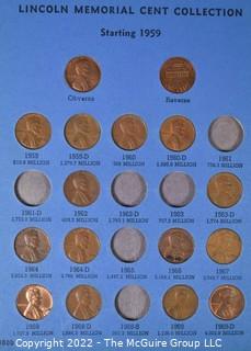 Partially Filled Lincoln Cent Whitman Folder. 1959-