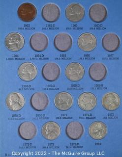 Partially Filled Whitman Coin Folder. Jefferson Nickels. 1962 - 