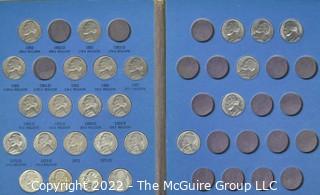 Partially complete Whitman Jefferson Nickel Coin Folder; 1962- 