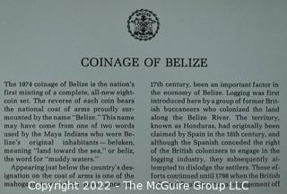 1974 Belize Proof Coin Set issued by The Franklin Mint