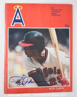 Baseball: 1980 Official Scorecard of the California Angels Autographed by Rod Carew