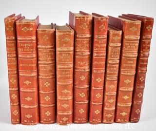 Nine (9) Leather Bound Books