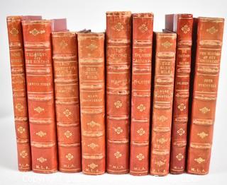 Nine (9) Leather Bound Books