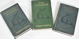 (3) Hardcover books by Rudyard Kipling