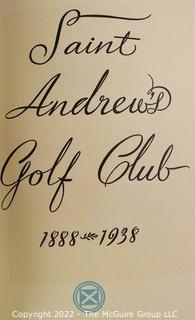 Book: St. Andrew's Golf Club. 1888-1938