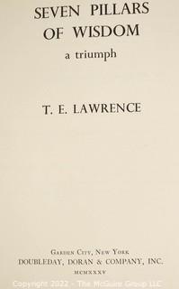 Book: Seven Pillars of Wisdom by T.E. Lawrence. Doubleday