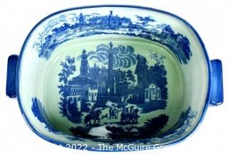 Large Victoria Ware Blue & White Chinoiserie Ironstone Footbath or Jardiniere. Measures 19"L x 12"W x 8"D