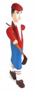 Primitive Folk Art Wood Carved Golfer Whirligig. Includes shown in lot 10BE.   10"T