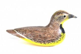 Primitive Folk Art Western Meadowlark Decoy by Leo Donatino. Bird