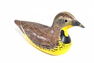 Primitive Folk Art Western Meadowlark Decoy by Leo Donatino. Bird