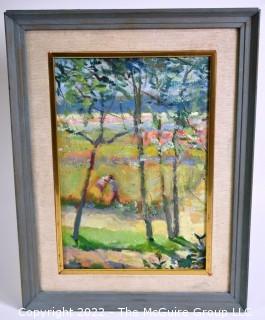 Framed Oil on Canvas Landscape by Dutch Artist G De Wit. Measures 12 x 15"