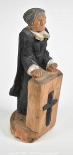 Wood Carved Swedish Folk Art Protestant Minister