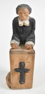 Wood Carved Swedish Folk Art Protestant Minister