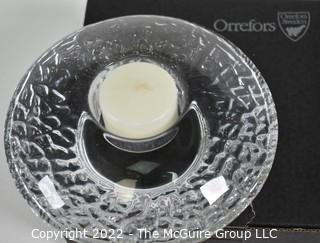 Swedish Orrefors Crystal Candleholder in Box