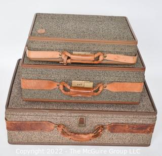 Three (3) Piece Set of Vintage 1970’s Tweed Hartmann Luggage