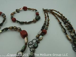 Collection of jewelry including necklace and matching bracelets -#1297 