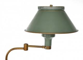 Vintage Green Metal Tole Painted Floor Swivel Lamp