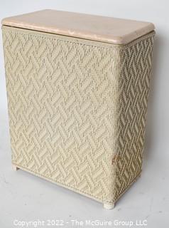 Mid Century Vogue Hard Top Wicker Laundry Hamper Basket