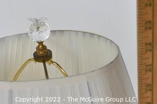 Crystal Glass Base Table Lamp with Finial