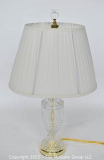 Crystal Glass Base Table Lamp with Finial