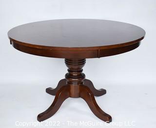 Round Mahogany Pedestal Dining Table.  48" D x 30"T.