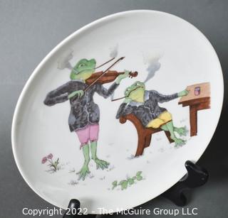 Set of 10 Pirkenhammer Fisher Mieg Porcelain Plates with Frog Scenes, Made in Austria