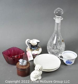 Crystal Glass and Porcelain Decorative Items.