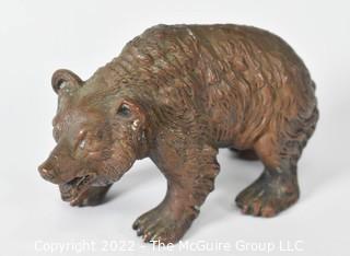 19th Century Cast Iron Bear Sculpture.  Measures 6" long
