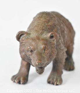 19th Century Cast Iron Bear Sculpture.  Measures 6" long
