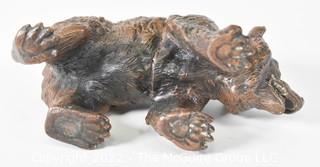 19th Century Cast Iron Bear Sculpture.  Measures 6" long
