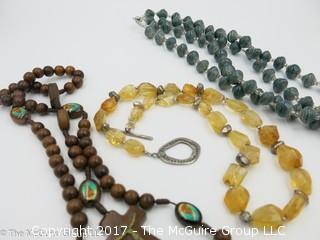 Collection of jewelry including 3 beaded necklaces -#1300 