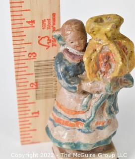 Small Hand Painted Porcelain Figurine or Candle Holder Made in Warsaw Poland.  5" tall.