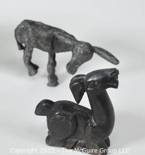 Herd of Tribal Hand Carved and Shaped Clay Animals. 