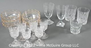 Glass Drinkware and Pink Vaseline Glass Bowls