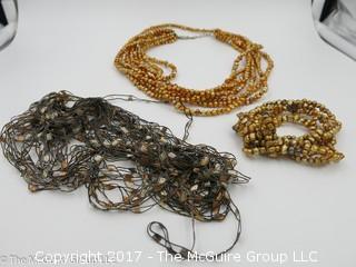 Collection of jewelry including 3 necklaces -#1302 