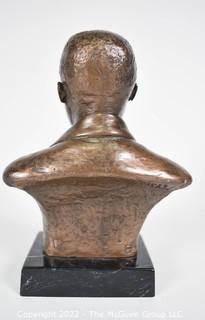 Small Bronze Bust of George Washington Carver Signed by Artist Bell.  6" tall.