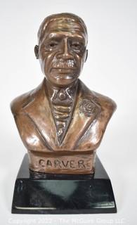 Small Bronze Bust of George Washington Carver Signed by Artist Bell.  6" tall.