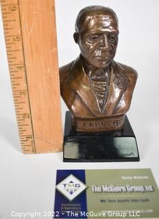 Small Bronze Bust of George Washington Carver Signed by Artist Bell.  6" tall.