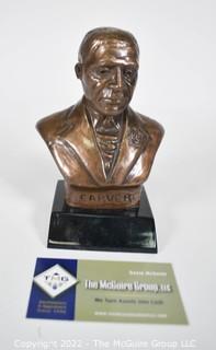 Small Bronze Bust of George Washington Carver Signed by Artist Bell.  6" tall.